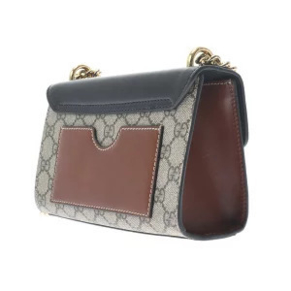Gucci Leather Canvas Beige Bag Shoulder Padlock Supreme Black GG - Picture 1 of 9